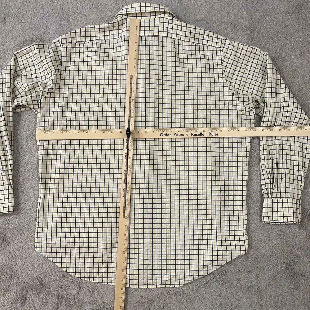 Polo Ralph Lauren Button Up Shirt Mens Extra Large Plaid 100%‎ Cotton Yellow
